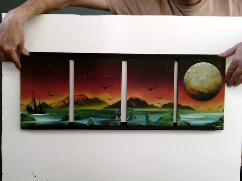 arteolin de 4 piezas pintado por leo g serrano